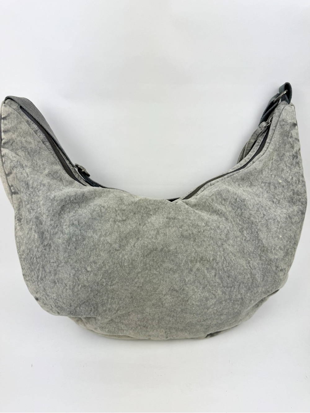 Free People Styx Washed Denim Gray Casual Sling Crossbody Shoulder Bag - Picture 3 of 7